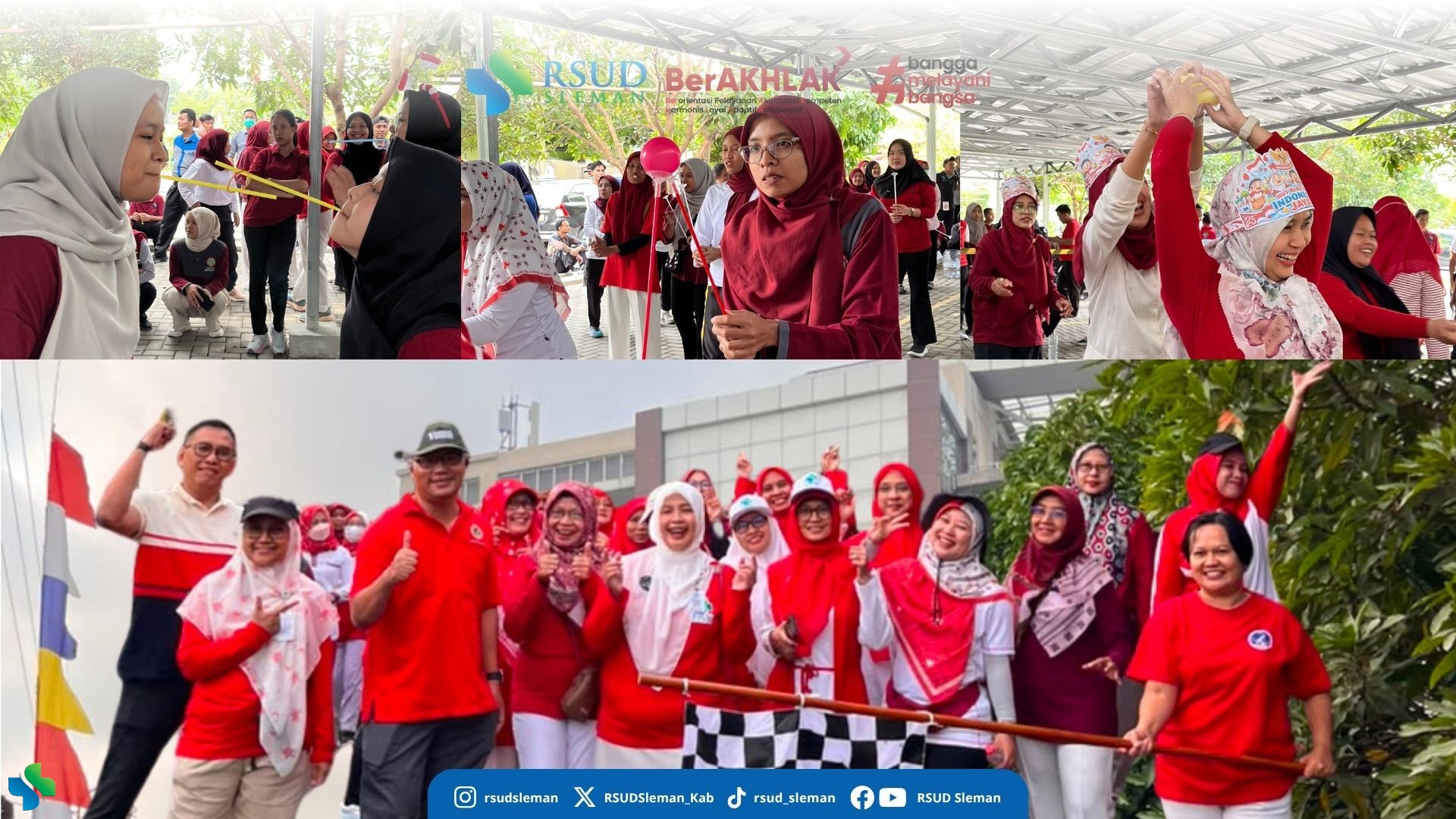 Semarak Kemerdekaan, Pegawai RSUD Sleman Ikuti Jalan Sehat dan Lomba 17-an